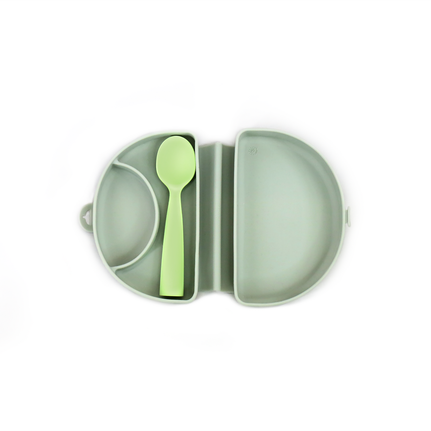 Fold & Scoop - tallrik + sked (Sage/Keylime)
