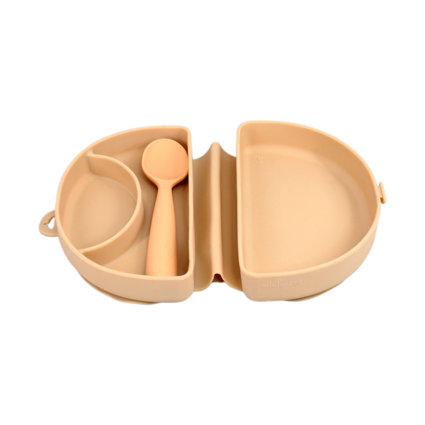 Fold & Scoop - tallrik + sked (Almond Butter/Toffee)
