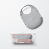 Roll & Lock silicone Bib (Grey)