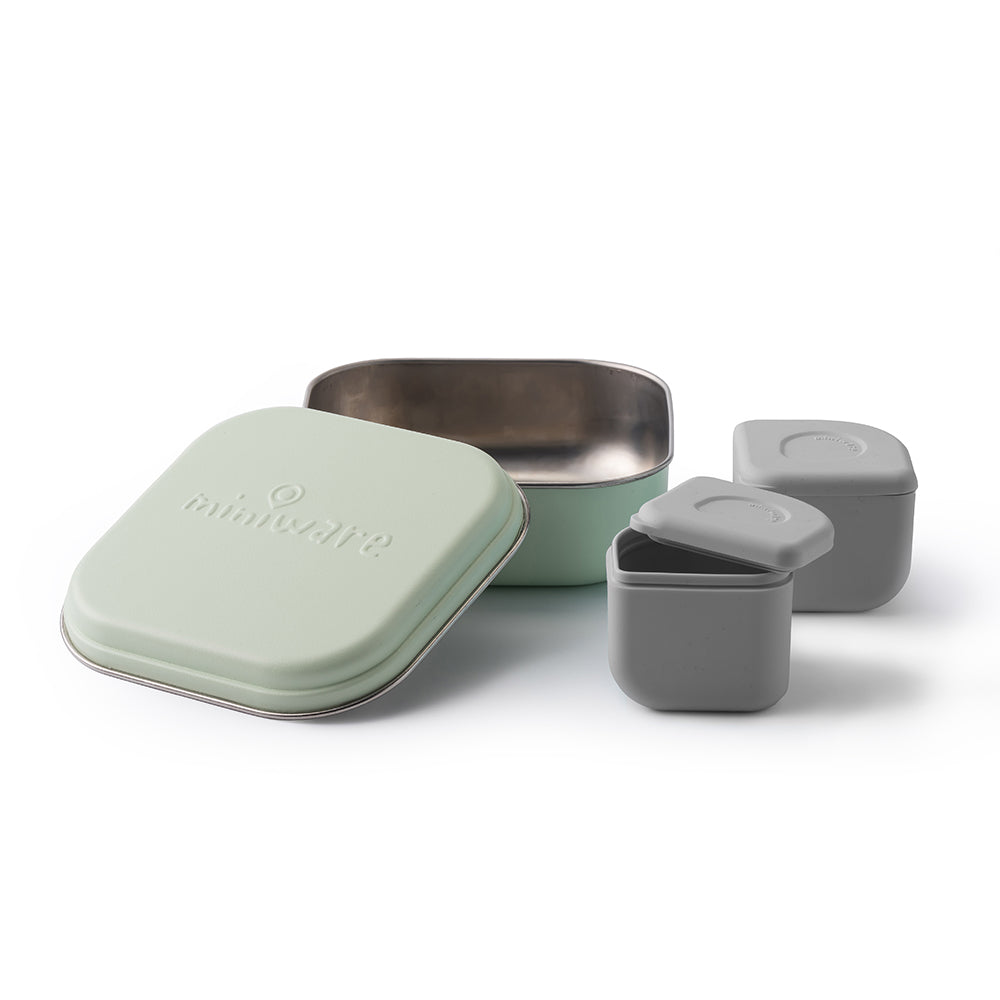 GrowBento - matlåda & silipods (Keylime/Grey)