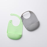 Roll & Lock Bib - 2 Pack (Grey/Keylime)