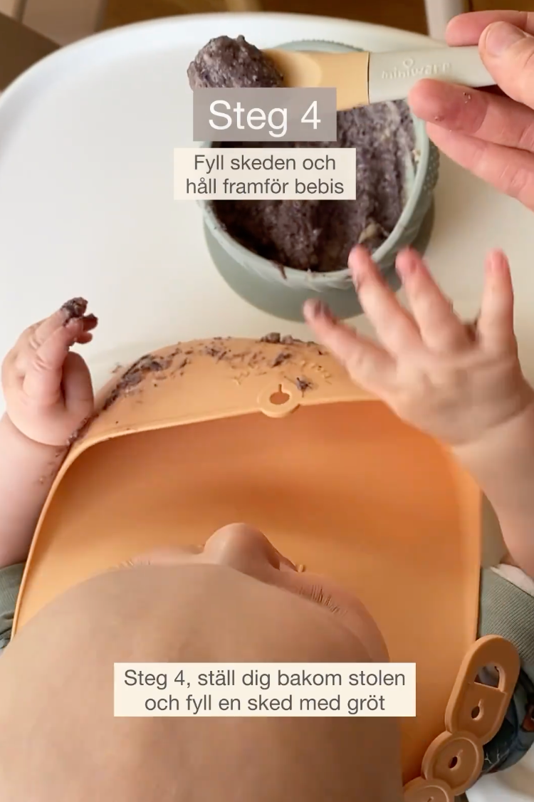 Lär din bebis äta själv med sked - samarbete med @busigtgott