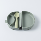 Fold & Scoop - tallrik + sked (Sage/Keylime)