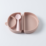 Fold & Scoop - tallrik + sked (Pink Salt/Cotton Candy)