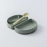 Fold & Scoop - tallrik + sked (Sage/Keylime)