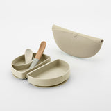 Sili Mini Go MAX - tallrik + träningssked + haklapp (Oat)