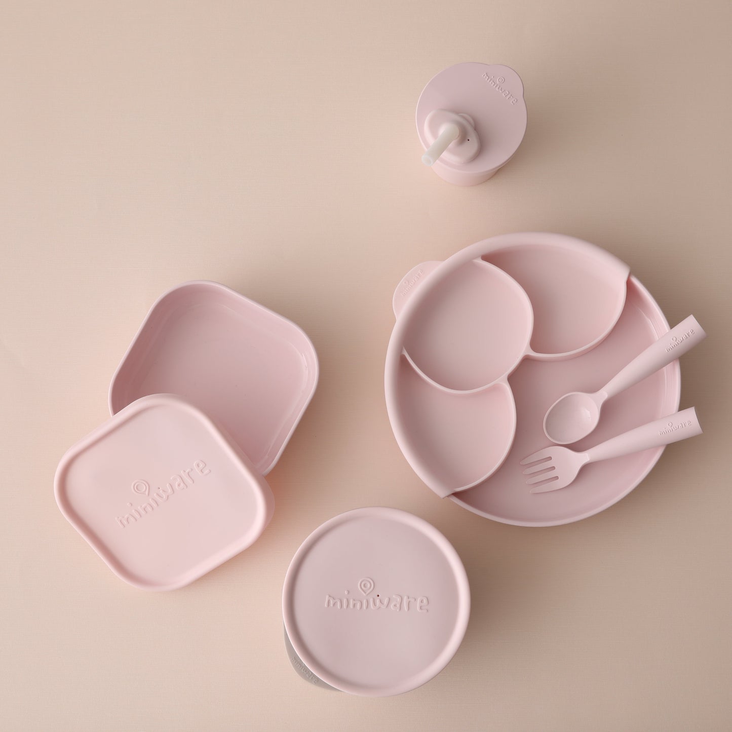 Healthy Meal Set - Divider Plate (Cotton Candy/Cotton Candy)