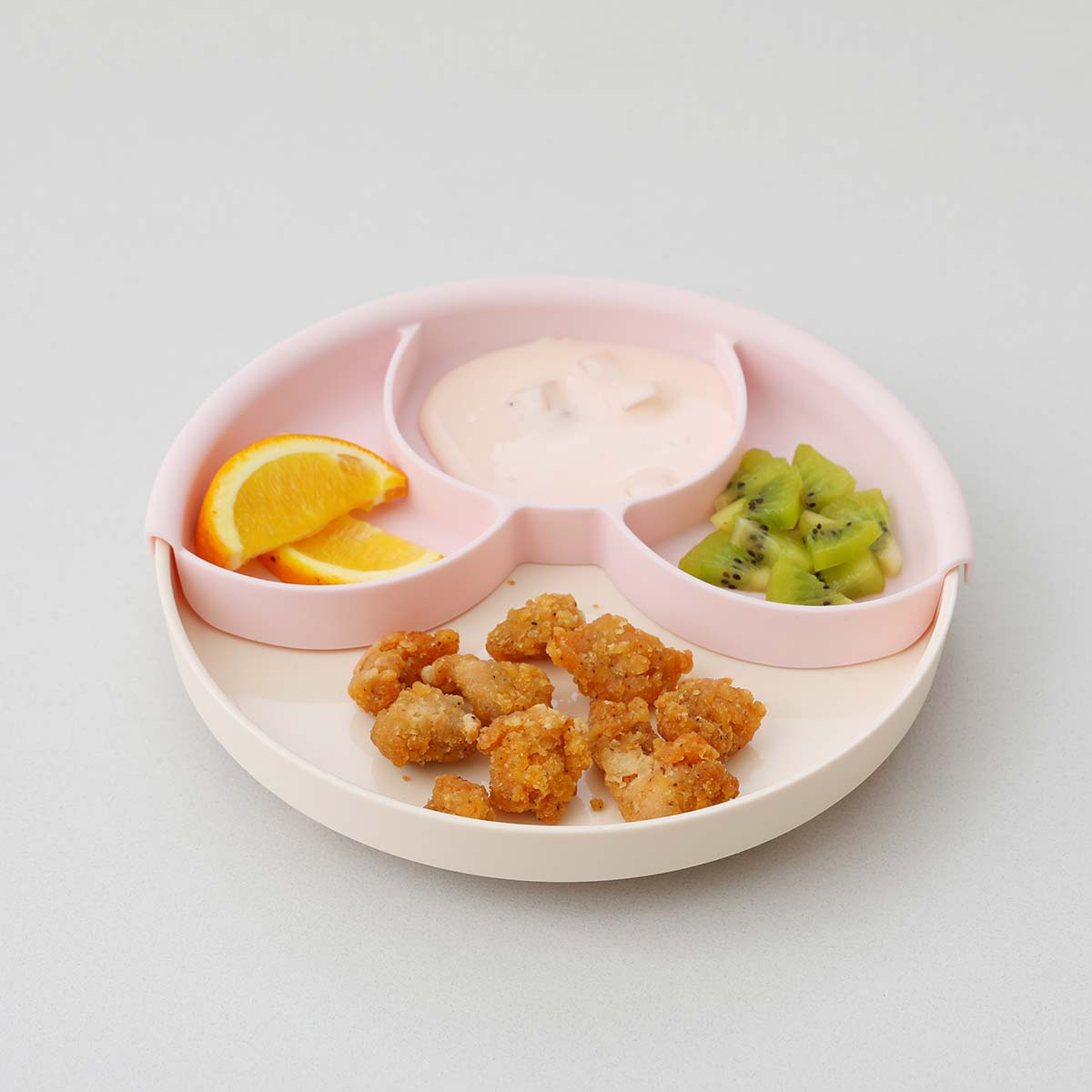 Healthy Meal Set - Divider Plate (Grey/Cotton Candy)