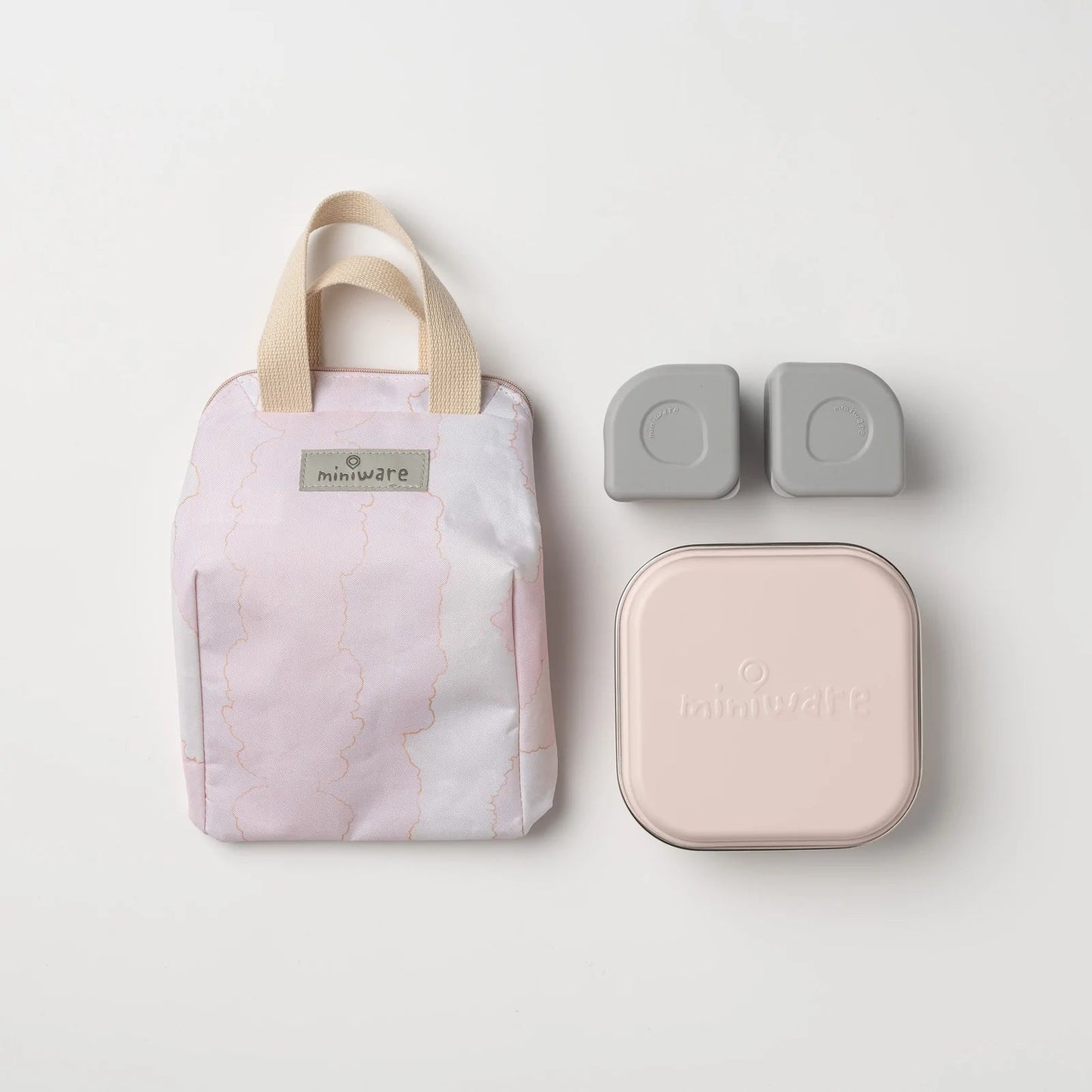 Ready go Bento - Set aus Brotdose und Tasche (Pink Cloud)