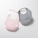 Roll & Lock Silikon Lätzchen - Doppelpack (Grey/Cotton Candy)
